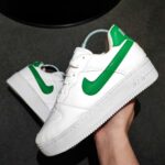 ایرفورس سفید نایک سبز ساق کوتاه