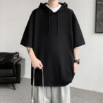 تیشرت مشکی کلاه دار