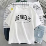 تی شرت(los angels ) آستین کوتاه سفید