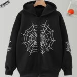 سویشرت مشکی طرح دار عنکبوت