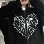 Espider سویشرت مشکی طرح دار اسپایدر